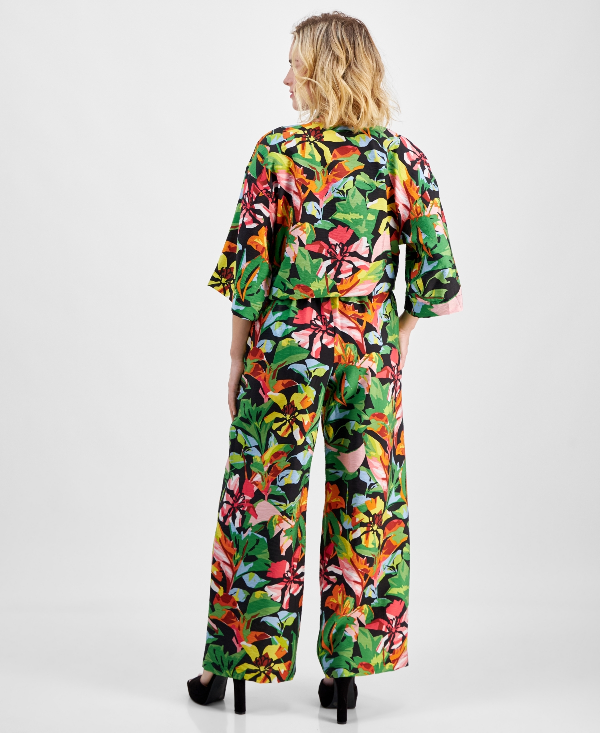 Inc International Concepts Petite Floral Print High-rise Pants, Created For Macy's In Kylie Garden
