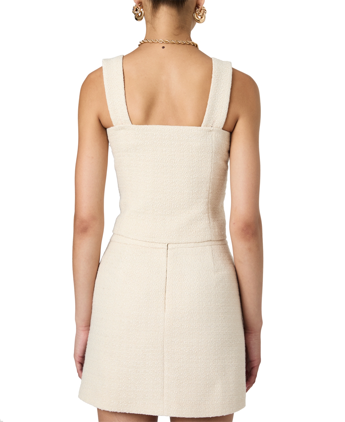 French Connection Women's Structured Woven Button-Front Top