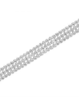 EFFY&reg; Lab Grown Diamond Triple Row Tennis Bracelet (6 ct. t.w.) in 14k White Gold