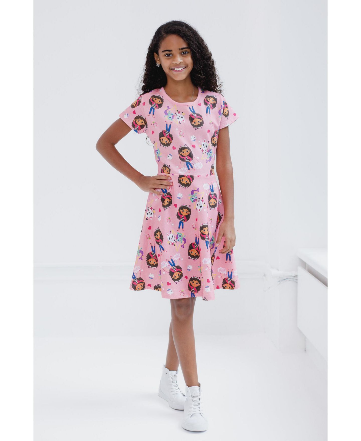 Платье Gabby's Dollhouse (6to 12)Short Sleeve Skater Dress для девочек, цвет: Розовый — фото 2