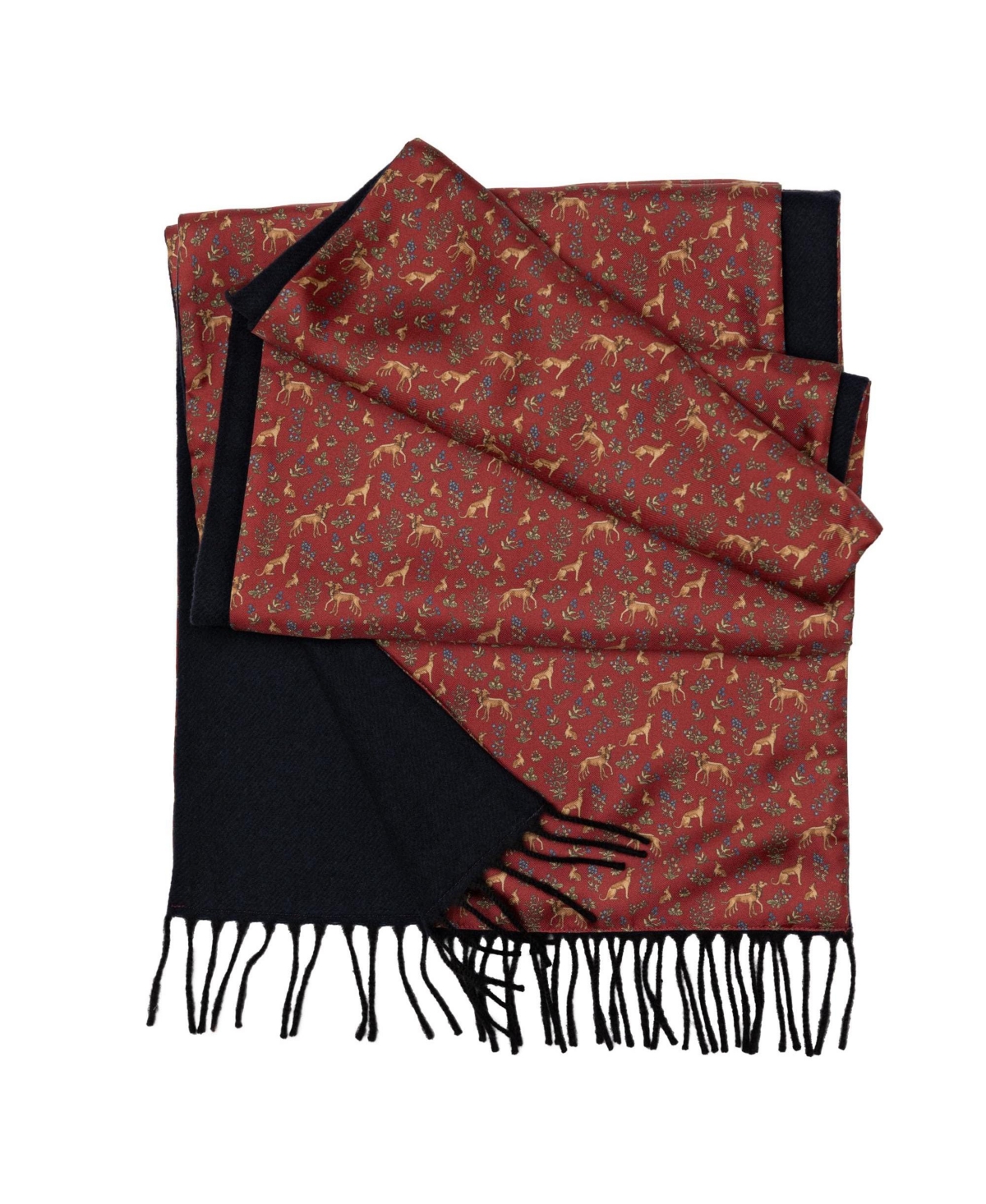 Elizabetta Men's Canis Romanus - Wool Backed Silk Scarf for Men