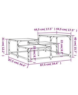 Coffee Table Brown Oak 34.4"x34.4"x15.7" Engineered Wood