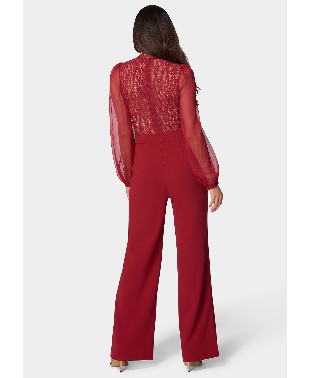 Women's Lace Top Straight Leg Jumpsuit