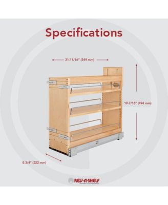 8" Door/ Drawer Base Cabinet Organizer Soft-close, 448-BDDSC-8C