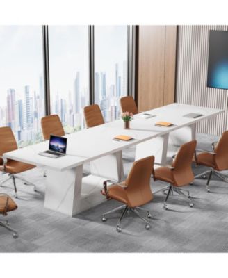 Modern Computer Desk, 63-Inch Large Office Desk, Simple Style Executive Desk Study Table with Sturdy Base, Wooden Faux Marble Writing Desk