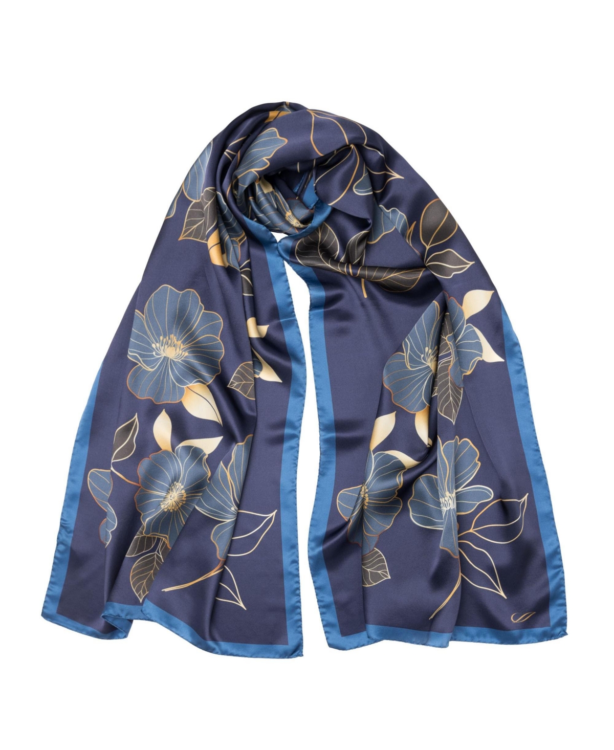 Laura - Silk Scarf/Shawl for Women - Navy