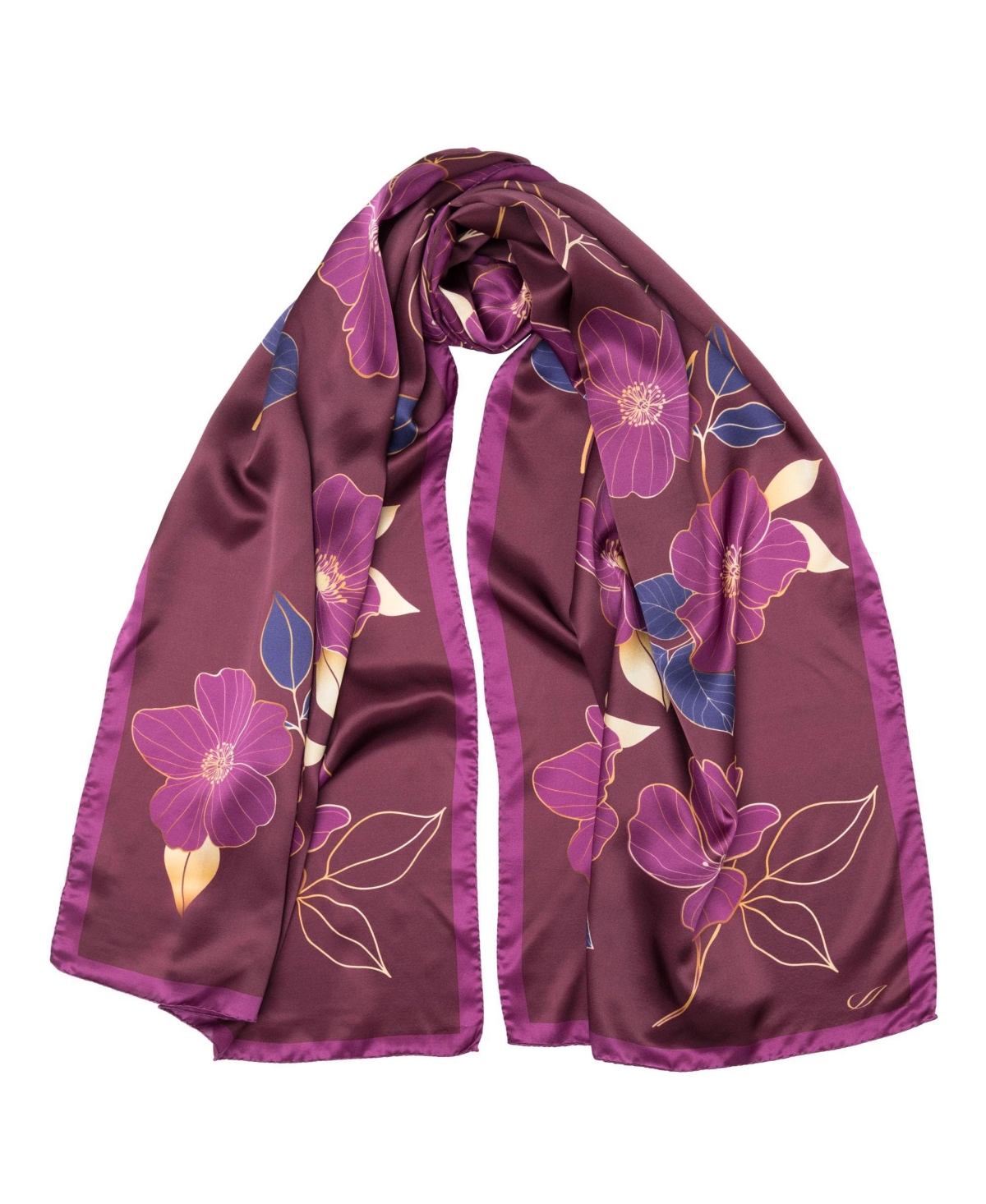 Laura - Silk Scarf/Shawl for Women - Burgundy