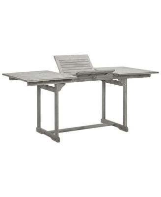 Patio Dining Table (47.2"-66.9")x31.5"x29.5" Solid Acacia Wood