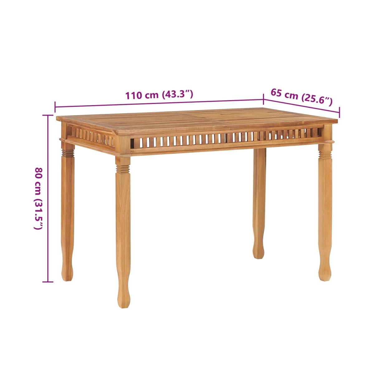 vidaXL Patio Dining Table 43.3