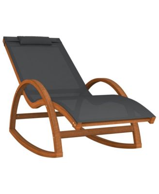 vidaXL Rocking Chair Gray Textilene and Solid Wood Poplar - Macy's