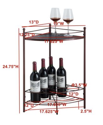 Dover Corner Wine Rack Table, Bronze