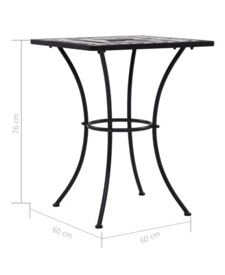 Table Black and white Powder-coated iron, ceramic 23.6 in Durable