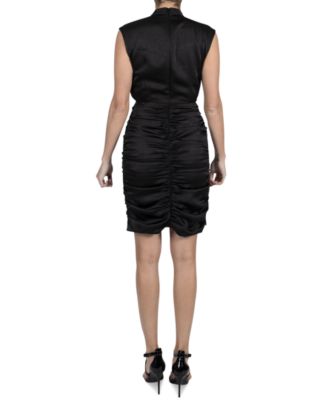 Women's Sleeveless High-Neck Pleated Dress