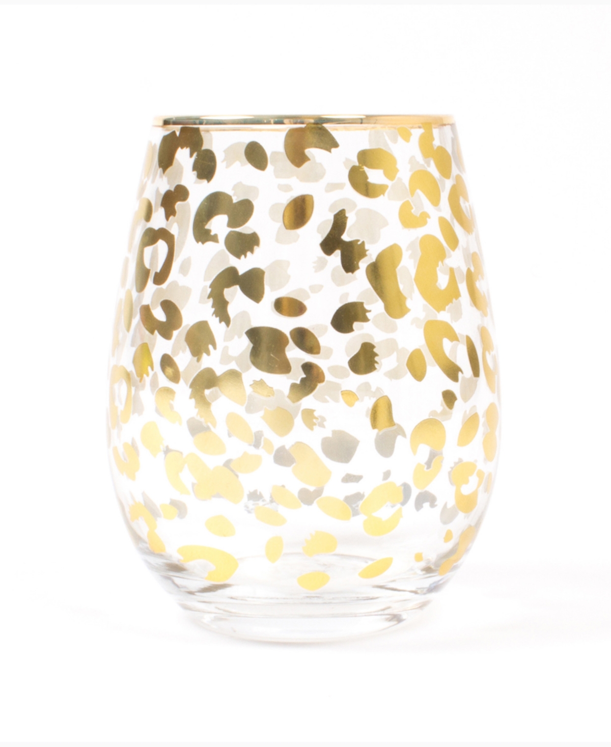 8 Oak Lane Leopard Stemless Wine Glass In Gold