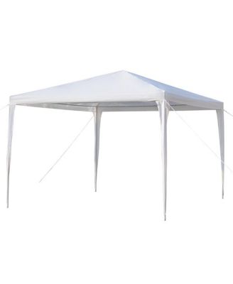 Four Sided Waterproof Portable Tent with Spiral Tubes for Home and Outdoor Shelter-White