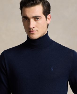 Men's Washable Wool Turtleneck Sweater