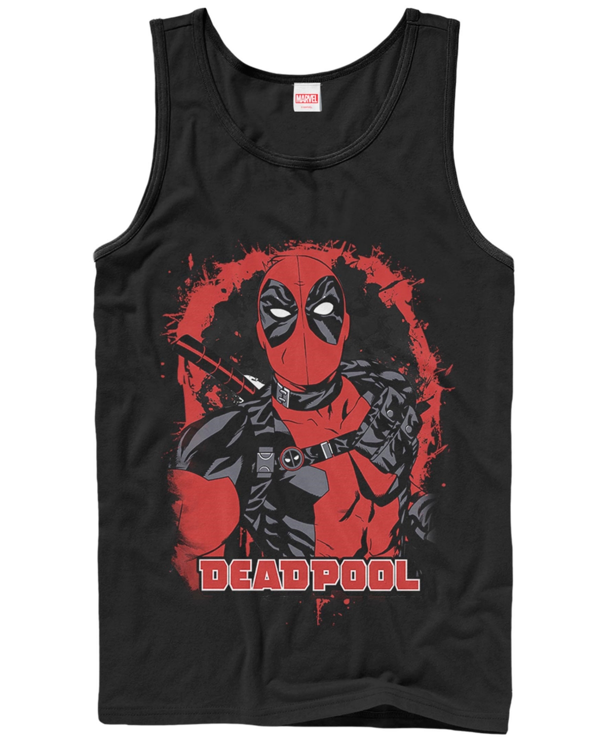 Men's Painted Deadpool Tank - Black