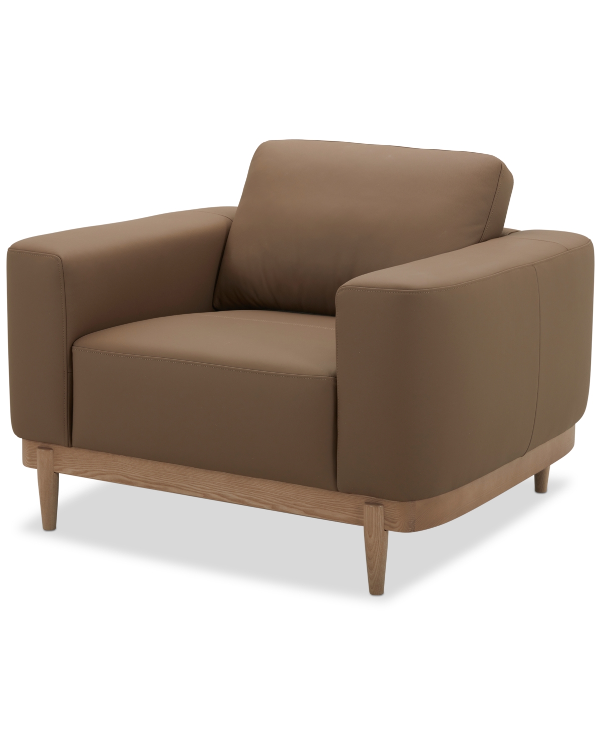 Macy's Jharli Leather Accent Chair, Created For  In Mocha