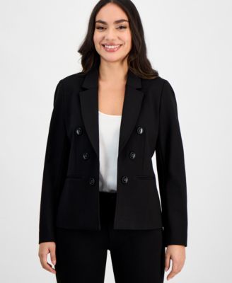 Jones New York - Petite Faux-Double-Breasted Compression Jacket