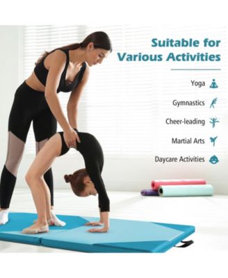 10 Feet x 4 Feet x 2 Inch Folding Exercise Mat with Hook and Loop Fasteners