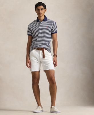 Men's Classic-Fit Striped Mesh Polo Shirt