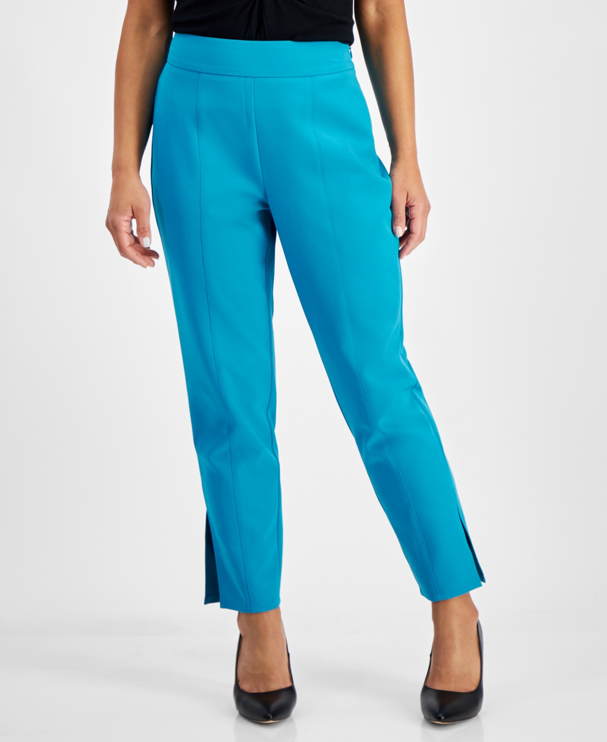 I.n.c. International Concepts Petite High-Rise Tapered Side-Slit Pants, Created for Macy's