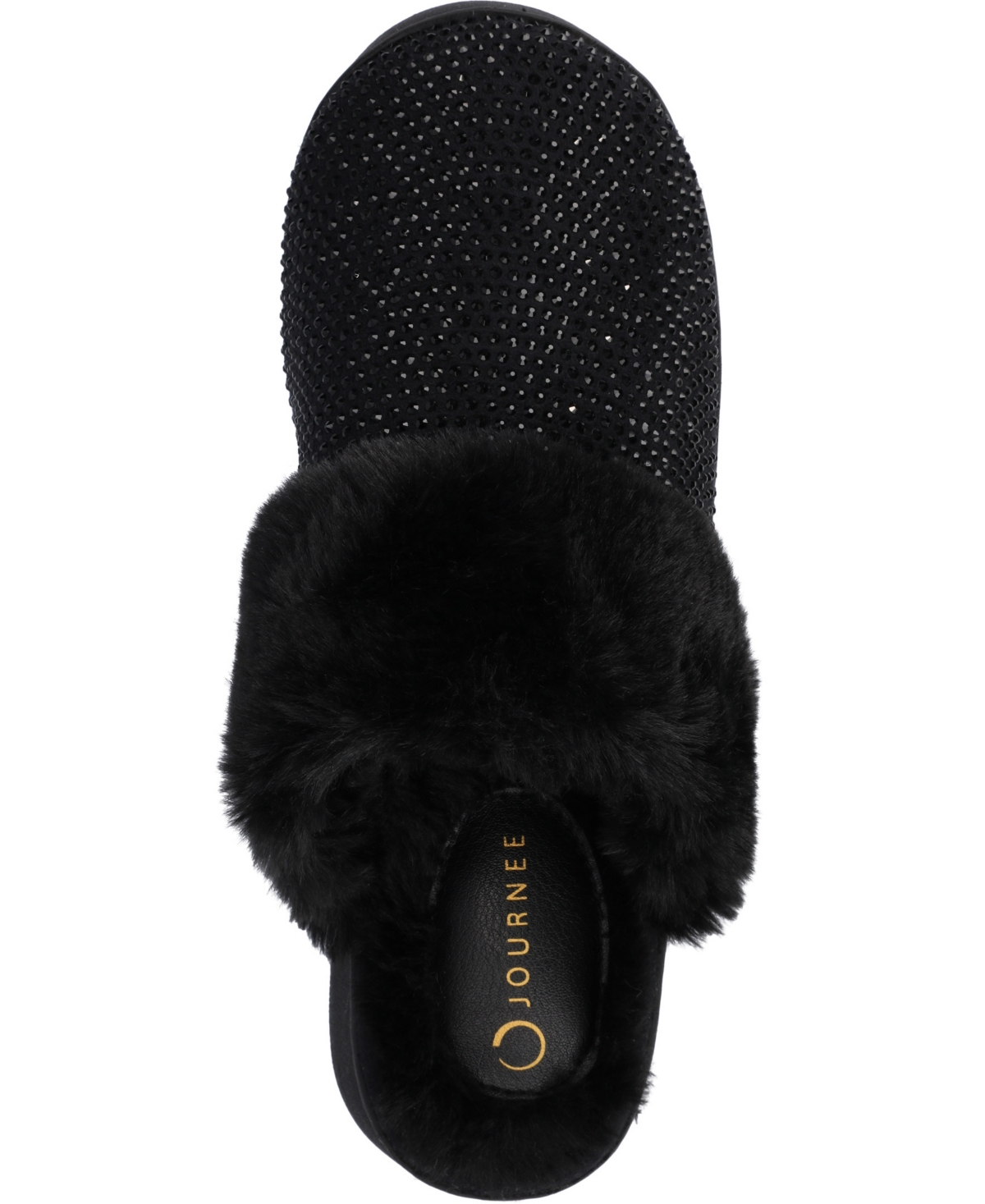 JOURNEE COLLECTION WOMEN'S EMMBER RHINESTONE PLATFORM SLIPPERS 