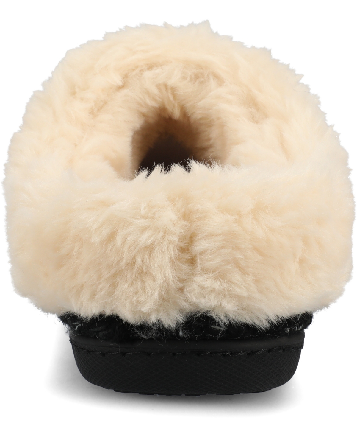 Journee Collection Adiah Faux Fur Trim Slipper In Black