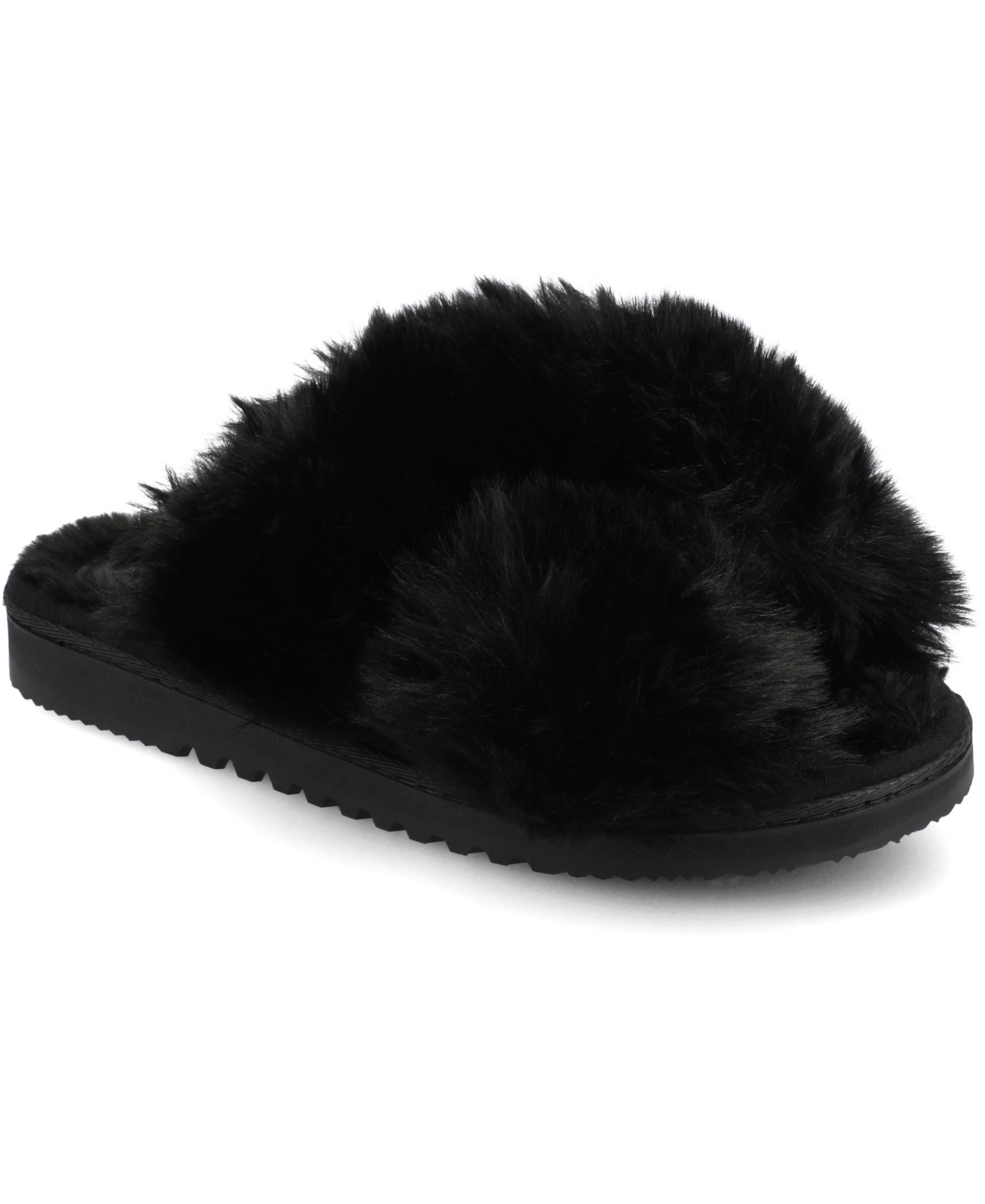 Journee Collection Skylah Faux Fur Slipper In Black