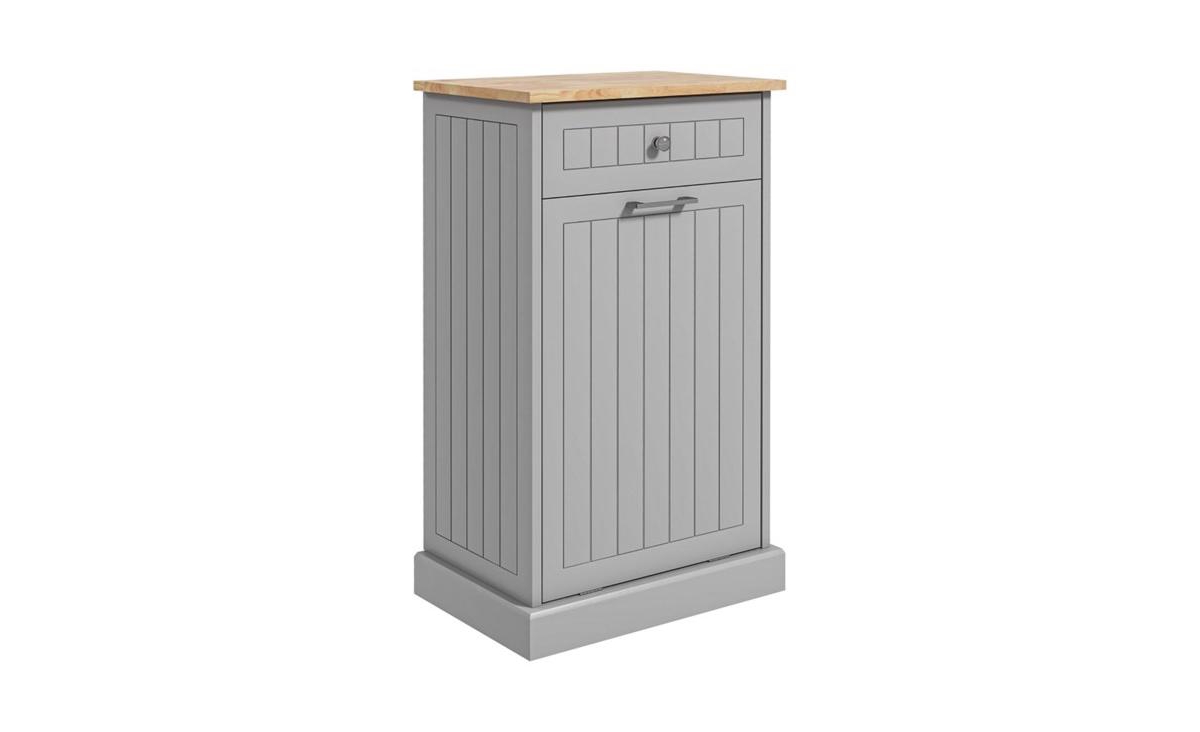 Kitchen Tilt-Out Trash Bin Cabinet Stylish and Convenient Waste Management Solution - White