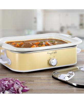 3.5 Quart Casserole Slow Cooker with 3 Temperature Settings in Cream