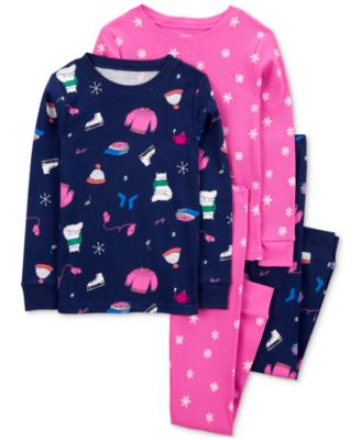 Carter's - Little & Big Girls Winter-Print Pajamas, 4 Piece Set