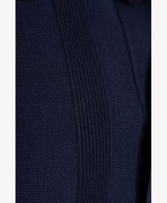 Men's Classic Ribbed Texture Polo Sweater