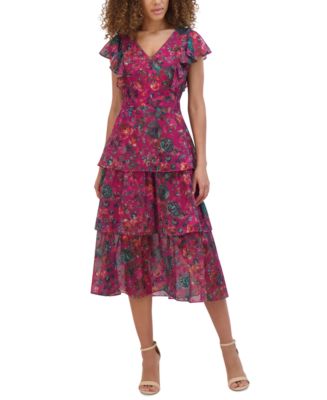 Kensie Womens hotsell Ruffled A-Line Dress