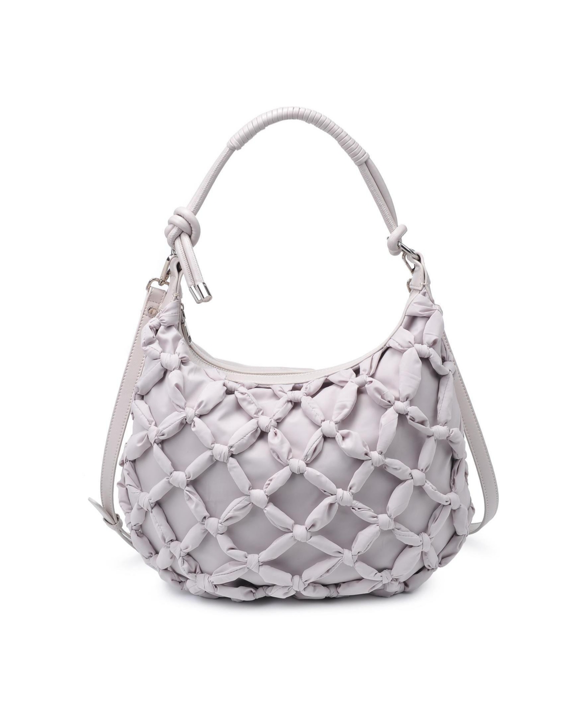 Moda Luxe Leslie Knotted Hobo Bag In Dove Gray