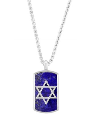 Sterling offers Silver Star Of David Dog-Tag Style Necklace