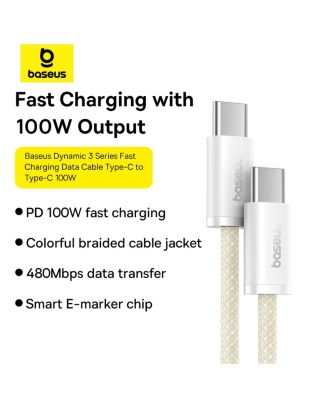 USB-C to USB-C Cable 100W USB Charging Cable 3.3ft, Yellow