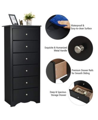 6 Drawers Chest Dresser Clothes Storage Bedroom Furniture Cabinet