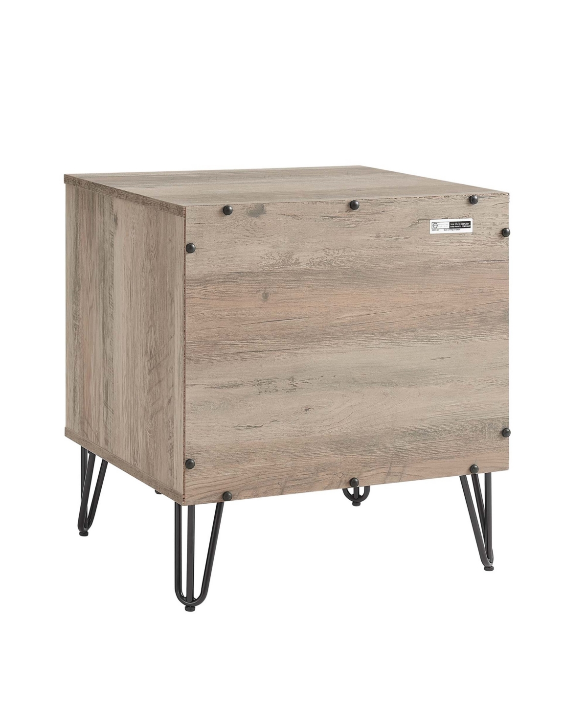 Manhattan Comfort 2-piece Dumbo Medium-density Fiberboard 1-drawer Modern Nightstand Set In Rustic Grey