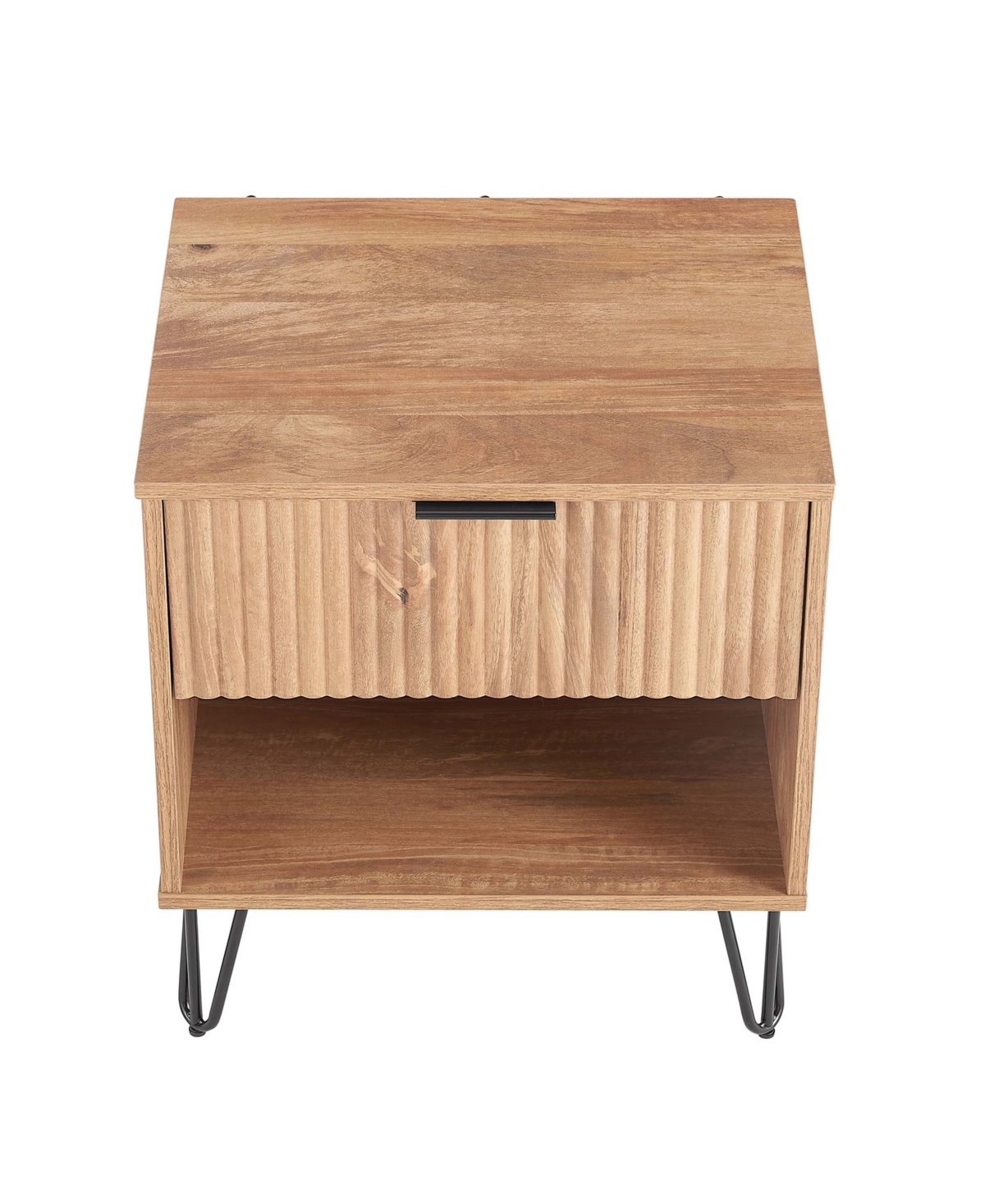 Manhattan Comfort 1- Piece Dumbo Medium-density Fiberboard 1-drawer Modern Nightstand In Golden Brown
