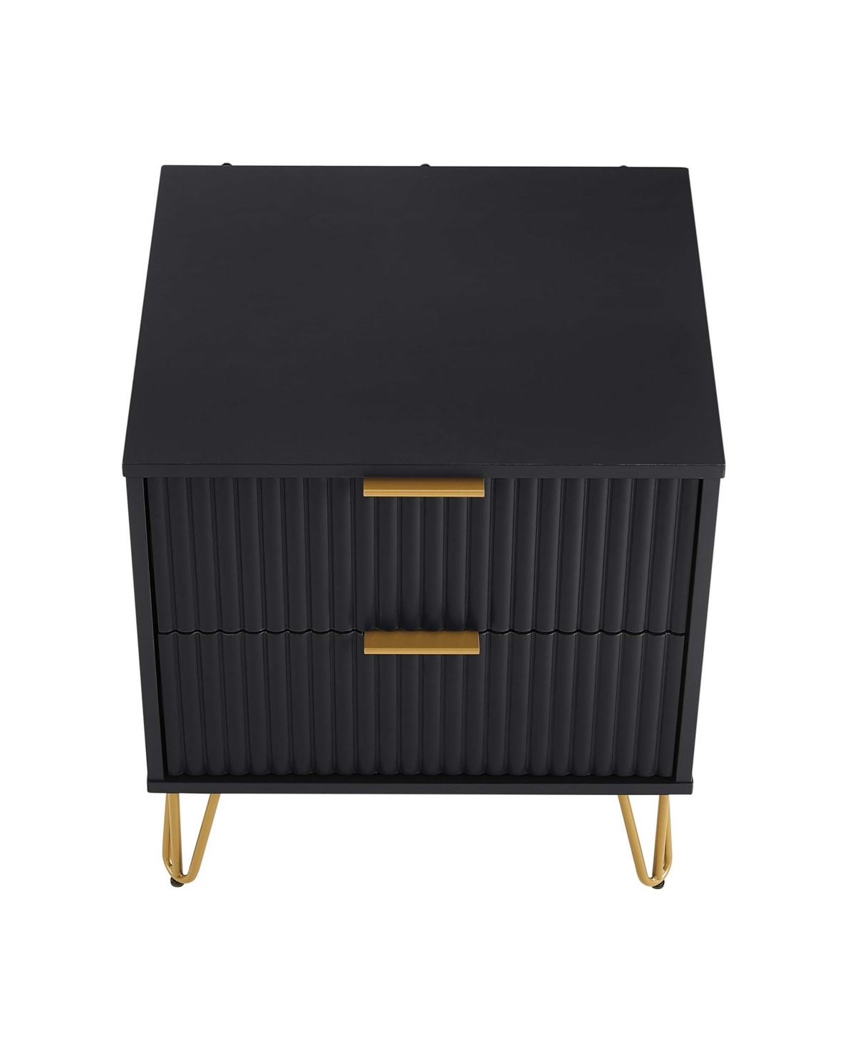 Manhattan Comfort 1-piece Dumbo Medium-density Fiberboard 2-drawer Modern Nightstand In Black