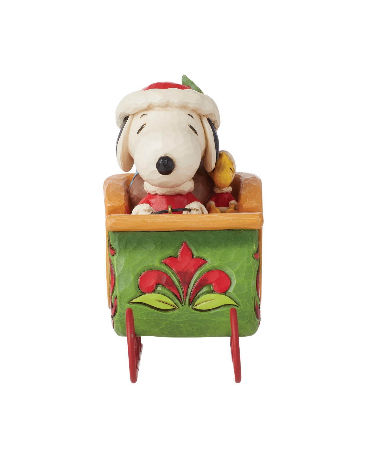 Jim Shore Peanuts Snoopy And Woodstock In Sleigh Figurine In Multi