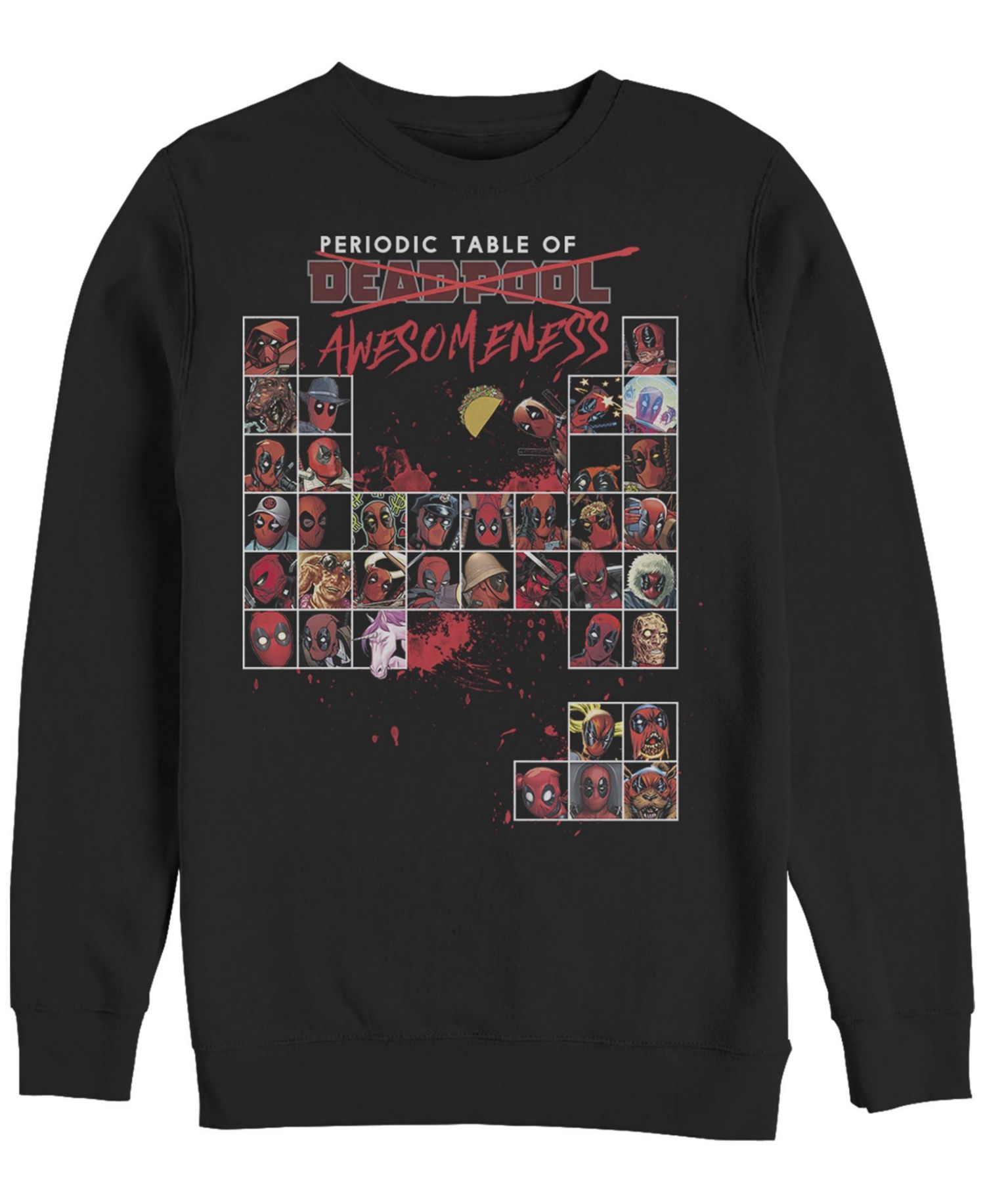 Men's Deadpool Periodic Crew Fleece Pullover