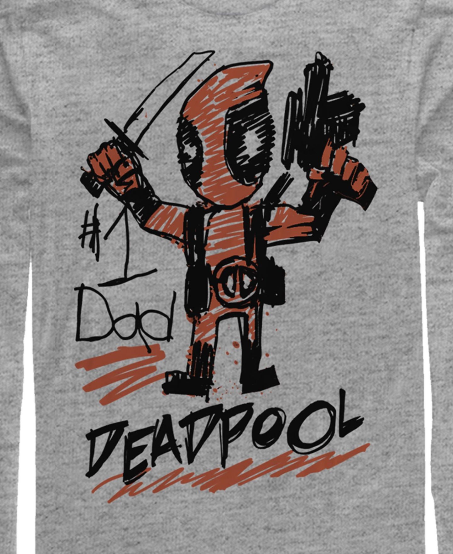 Мужская футболка Fifth Sun Deadpool Dad Long Sleeve, цвет: Меланжевый — фото 2