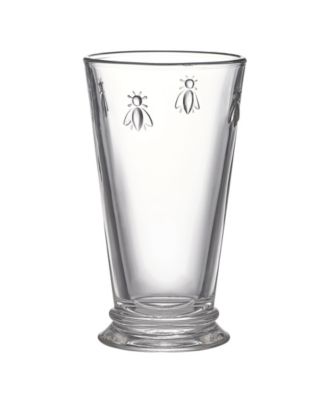 Napoleon Bee Bubble Tea&nbsp;Glass&nbsp;with Wood Lid and Straw, 15 oz.