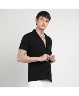 Men's Onyx Black Creased Shirt
