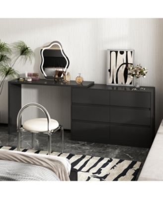 1Pc MDF 6-Drawer, Rotatable Desktop L-Shaped Chest of Drawers