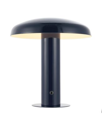 Suillius 11" Contemporary Bohemian Rechargeable/Cordless Iron Dimmable Integrated LED Mushroom Table Lamp, Pink
