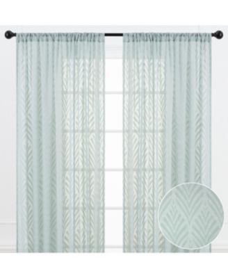 Premium Quatrefoil Voile Sheer Curtains - 2-Panel Light Filtering Curtains for Living Room, Bedroom, Kitchen - 52" x 84" - Sage
