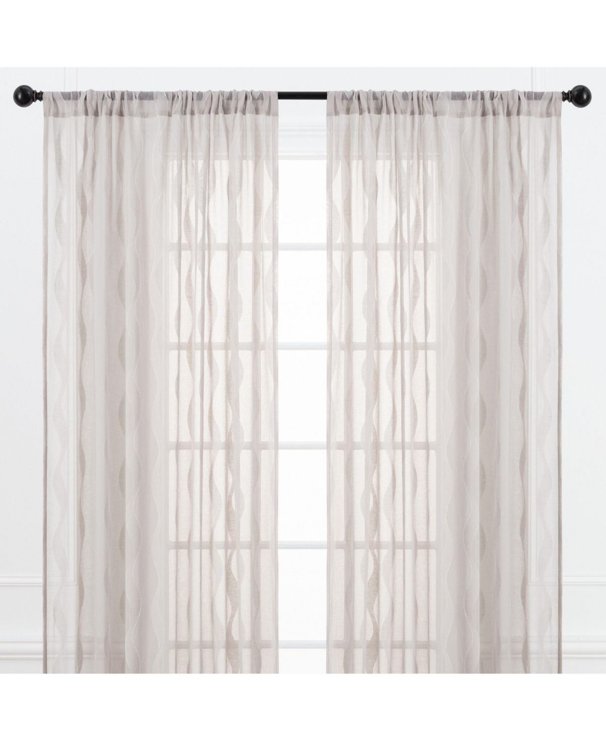 Premium Quatrefoil Voile Sheer Curtains - 2-Panel Light Filtering Curtains for Living Room, Bedroom, Kitchen - 52" x 108" - Sage - Quatrefoil